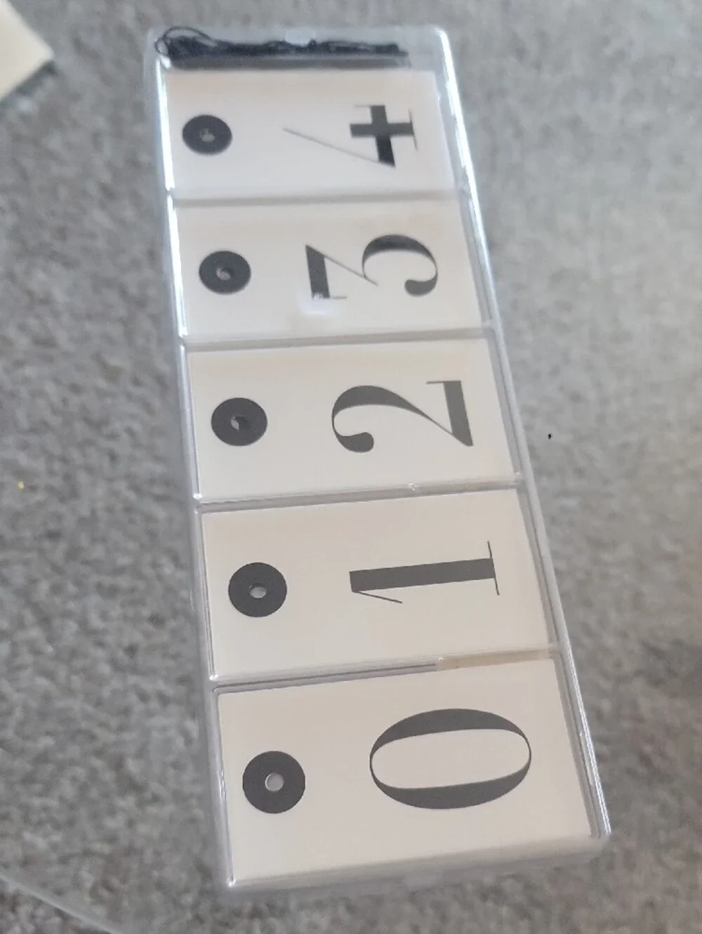 set of white-and-black number tags from the IKEA Historisk